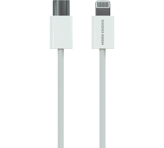 Дата-кабель More Choice USB 3.0A PD 20W для Lighting 8-pin Type-C K73i нейлон 1м White K73i 1м White