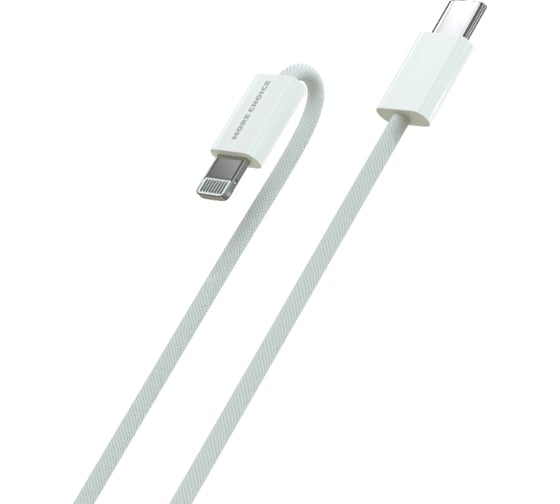 Дата-кабель More Choice USB 3.0A PD 20W для Lighting 8-pin Type-C K73i нейлон 1м White K73i 1м White
