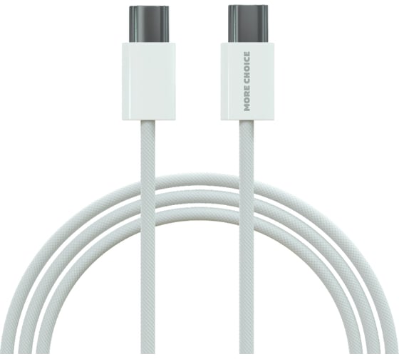 Дата-кабель More Choice USB 3.0A PD 60W для Type-C Type-C K75a нейлон 2м White K75a 2м White 1