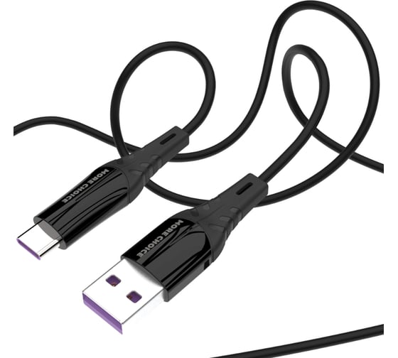 Дата-кабель More Choice USB 3.0A для Type-C K35a силикон 1м Black K35a 1м Black