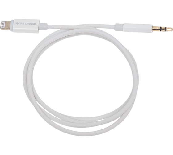 Аудиокабель More Choice AUX 3.5mm Lightning 8-pin 1м UK28i White