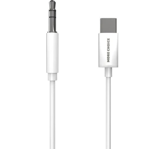 Аудиокабель More Choice AUX 3.5mm Type-C 1м UK28a White