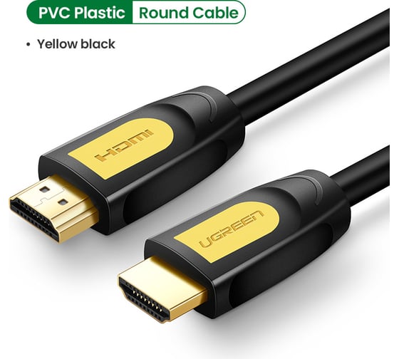 Кабель Ugreen HD101 (10167) HDMI Male To Male Round Cable. Длина 5м. Цвет черно-желтый 10167_