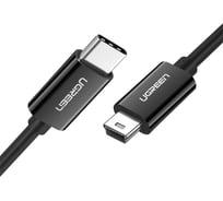 Кабель Ugreen US242 USB -C 2.0 Male To Mini USB 5Pin Male 28+24AWG Cable. Длина: 1 м. Цвет черный 50445