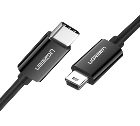 Кабель Ugreen US242 USB -C 2.0 Male To Mini USB 5Pin Male 28+24AWG Cable. Длина: 1 м. Цвет черный 50445