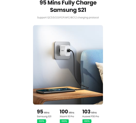 Кабель Ugreen US287 USB-A 2.0 to USB-C Cable Nickel Plating. Длина 3м. Цвет черный 60826