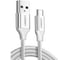 Кабель Ugreen US288 USB-A 2.0 to USB-C Cable Nickel Plating Aluminum Braid. Длина 3м. Цвет серебристый 60409 4