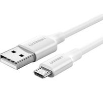 Кабель Ugreen US289 (60143) USB 2.0 A to Micro USB Cable Nickel Plating. Длина 2м. Цвет белый 60143_