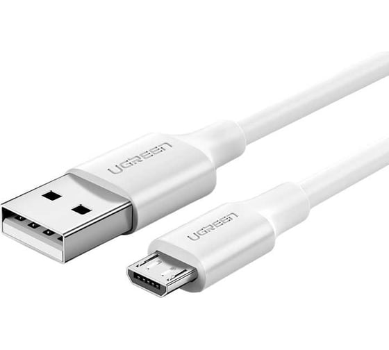 Кабель Ugreen US289 (60143) USB 2.0 A to Micro USB Cable Nickel Plating. Длина 2м. Цвет белый 60143_ 1
