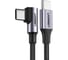 Кабель Ugreen угловой US255 USB-C 2.0 Male to Angled 90 USB-C 2.0 Male 3A Data Cable. Длина 3м. Цвет серо-черный 80714 1
