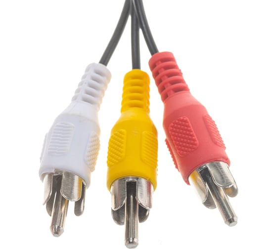 Аудио-видео шнур REXANT 3RCA-3RCA, 1,5 м, черный 17-0202