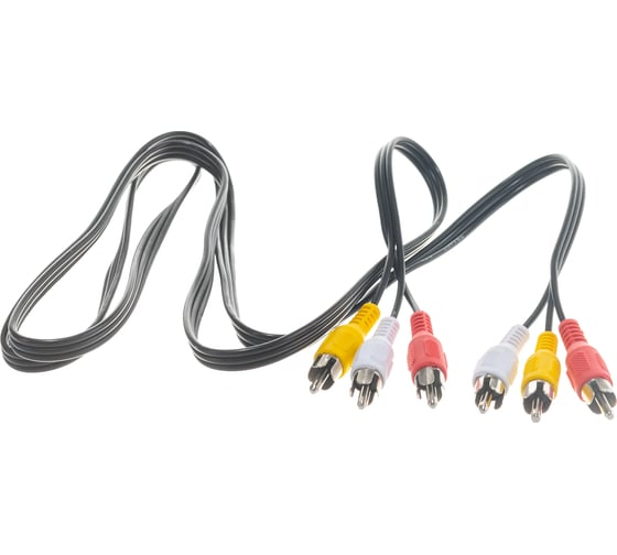 Аудио-видео шнур REXANT 3RCA-3RCA, 1,5 м, черный 17-0202