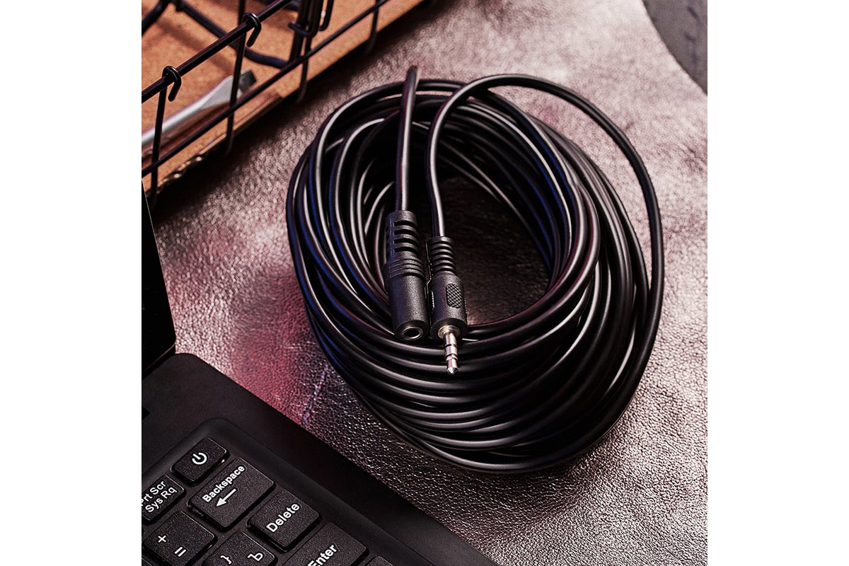 Шнур Стерео 3.5 мм гнездо - Стерео 3.5 мм REXANT штекер, длина 10 ...