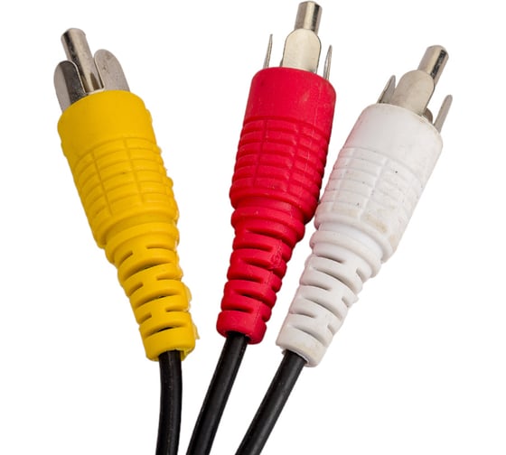 Аудио-видео шнур REXANT 3RCA-3RCA, 10 м, черный 17-0207