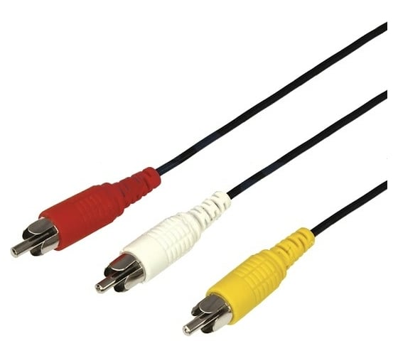 Аудио-видео шнур REXANT 3RCA-3RCA, 10 м, черный 17-0207
