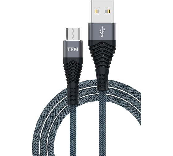 Дата-кабель TFN USB-microUSB нейлон 1м graphite -CFZMICUSB1MGR
