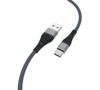 Дата-кабель TFN USB-TypeC нейлон 1м graphite -CFZUSBCUSB1MGR