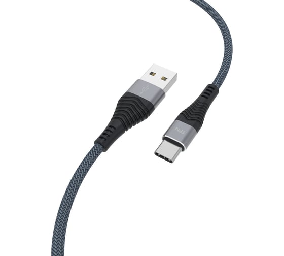 Дата-кабель TFN USB-TypeC нейлон 1м graphite -CFZUSBCUSB1MGR 1