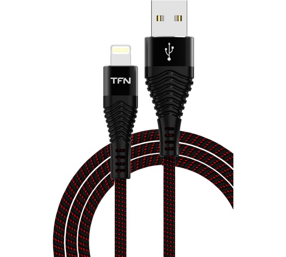 Дата-кабель TFN USB-8pin нейлон 1м black -CFZLIGUSB1MBK 1