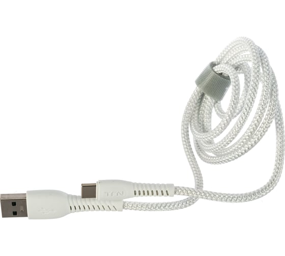 Дата-кабель TFN USB-TypeC нейлон 1м 5A white -CUSBCUSB5A1MWH