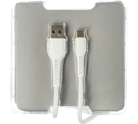 Дата-кабель TFN USB-TypeC нейлон 1м 5A white -CUSBCUSB5A1MWH
