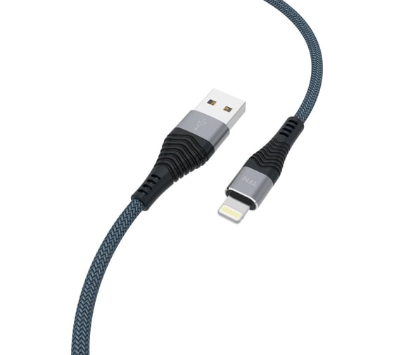 Дата-кабель TFN USB-8pin нейлон 1м graphite -CFZLIGUSB1MGR