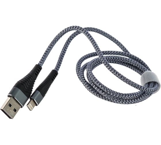 Дата-кабель TFN USB-8pin нейлон 1м graphite -CFZLIGUSB1MGR 1