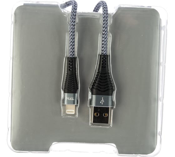 Дата-кабель TFN USB-8pin нейлон 1м graphite -CFZLIGUSB1MGR