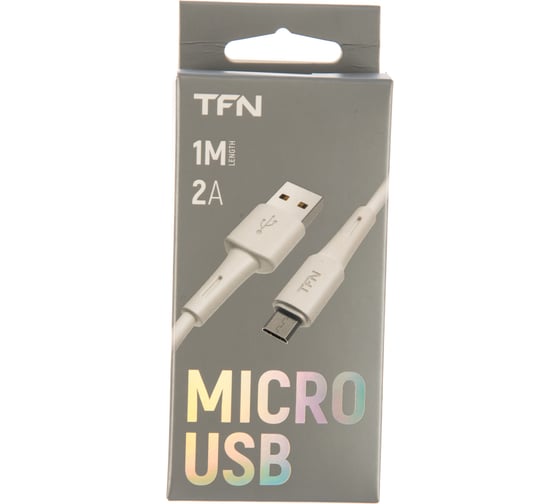 Дата-кабель TFN USB-microUSB 1м white -CMICUSB1MWH