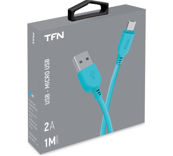 Дата-кабель TFN USB-microUSB 1м PVC blue -CMIC1MPVCBL