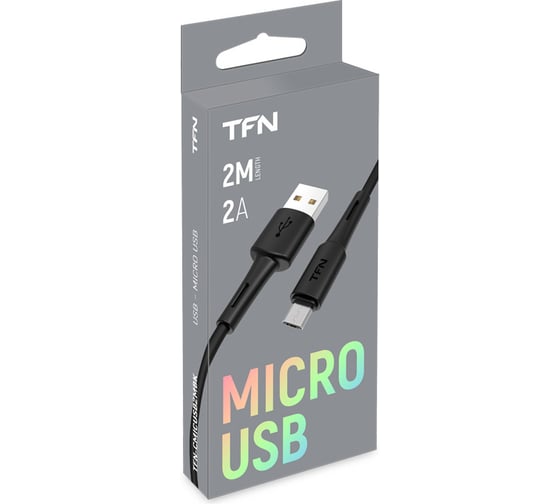 Дата-кабель TFN USB-microUSB 2м black -CMICUSB2MBK