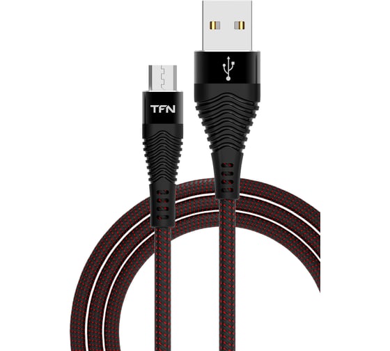Дата-кабель TFN USB-microUSB нейлон 1м black -CFZMICUSB1MBK
