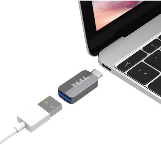 Адаптер TFN OTG USB 3.0-TypeC grey -AD-USB3USBCOTG