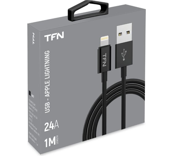 Дата-кабель TFN USB-8pin 1м TPE black -CLIGUSB1MTPBK