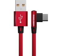 Дата-кабель More Choice USB 2.1A для Type-C нейлон 1м K27a Red