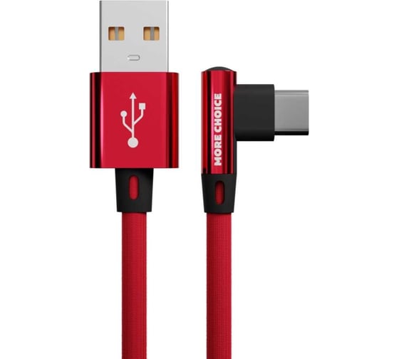 Дата-кабель More Choice USB 2.1A для Type-C нейлон 1м K27a Red
