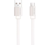 Дата-кабель More Choice USB 2.1A для micro плоский USB нейлон 1м K20m White