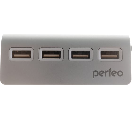 USB-концентратор Perfeo USB-HUB 4 Port, серебряный 30012982