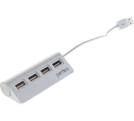 USB-концентратор Perfeo USB-HUB 4 Port, серебряный 30012982