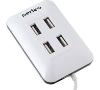 USB-концентратор Perfeo USB-HUB 4 Port, белый 30008643