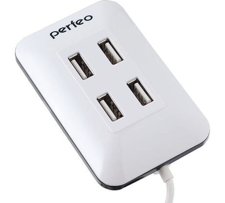 USB-концентратор Perfeo USB-HUB 4 Port, белый 30008643