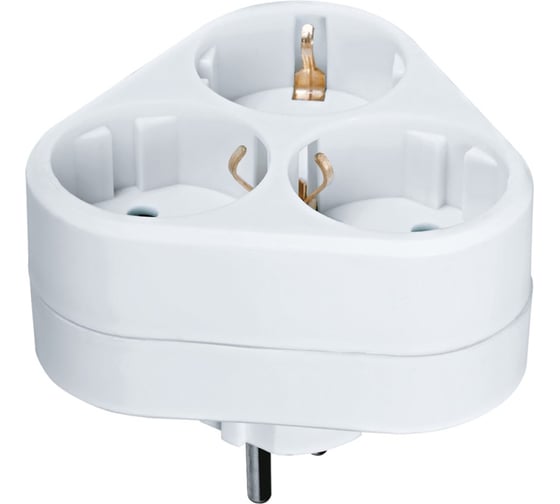 Разветвитель Navigator 94 693 NAD-S-3E-WH 3 гнезда треугольник с заземлением 94693 1