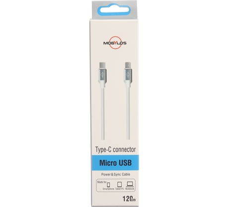 Кабель Mobylos Type-C – Micro-USB 50049/белый