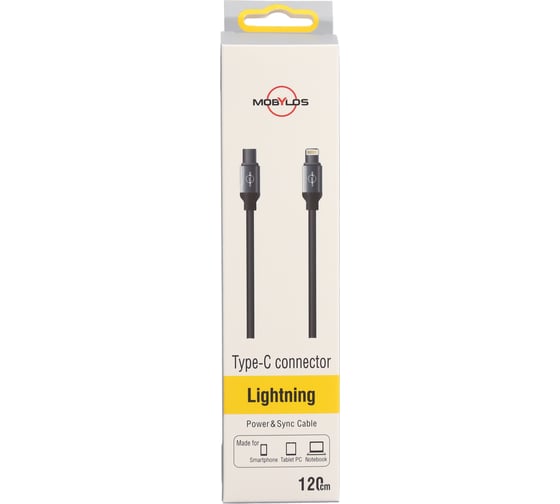 Кабель Mobylos Type-C – Lightning 50048/черный 1