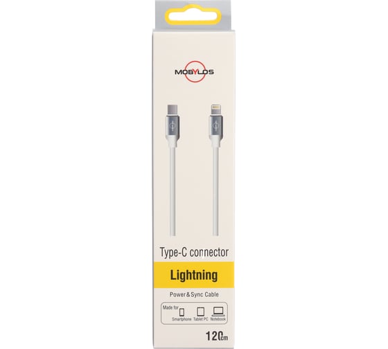 Кабель Mobylos Type-C – Lightning 50048/белый