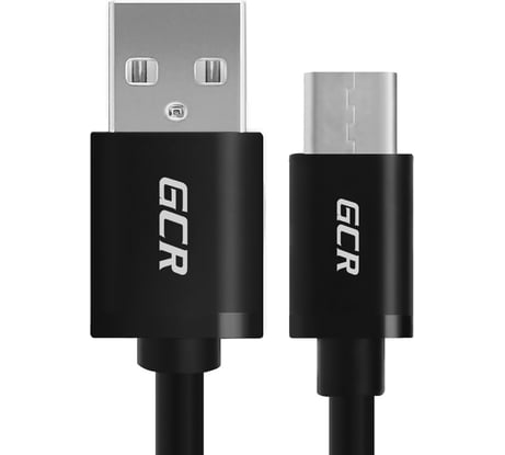 Кабель для зарядки телефона GCR TypeC, 0.5m, черный UC1AM-BB2S-0.5m