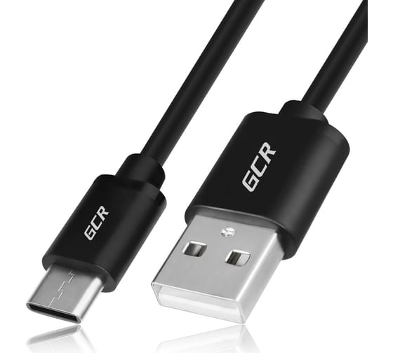 Кабель для зарядки телефона GCR TypeC, 0.5m, черный UC1AM-BB2S-0.5m