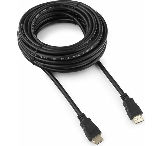 Кабель HDMI Гарнизон 19M/19M, v1.4, позол. разъемы, экран, 7.5 м, черный, пакет GCC-HDMI-7.5M