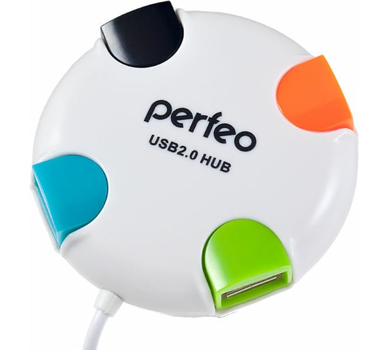 Разветвитель USB-HUB Perfeo 4 Port белый 30007099 1