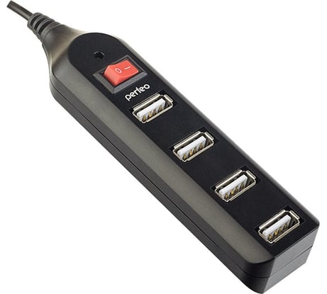 Разветвитель USB-HUB Perfeo 4 Port чёрный 30012980